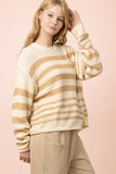 Striped Oversized Knit Summer Sweater Top