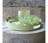 12" Light Green Metal Garden Tray