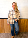 Plaid Boxy Button Down Collared Long Sleeve Shirt