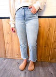High Rise Crop Flare Jeans
