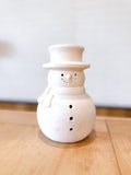 7"h White Terracotta Snowman