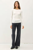 Ultra Soft Crewneck Long Sleeve Knit Top