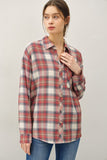 Plaid Long Sleeve Button Up Top