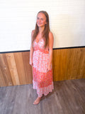 Mixed Print Midi Sun Dress