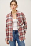 Plaid Long Sleeve Button Up Top