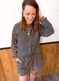 Soft Brushed Stripe Knit Cardigan