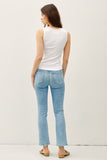 Basic Ribbed Scoop Neck Tank With Raw Seam