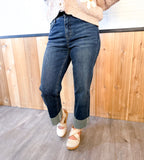 High Rise Crop Straight Jeans