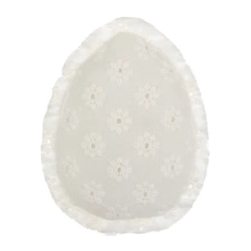 White Eyelet Fabric Egg
