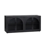 4 Door Black Arched Glass Door  Sideboard