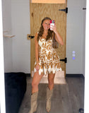 Ornate Floral-print Button-front Tiered Ruffle Romper