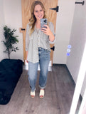 Slouchy Crop Barrel Cuffed Hem Jeans