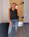 Side Tie Detail Ruffled Top