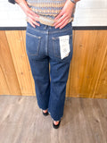 Risen Tummy Control 4 Way Stretch High Rise Crop Wide Jeans