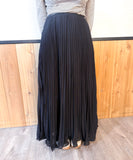Flounce Hem Pleated Maxi Skirt