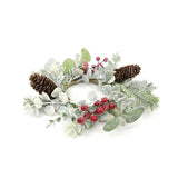 Frosted Eucalyptus And Berry Candle Ring