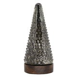 Tall Antique Black Glass Tree On Stand