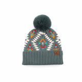 AZTEC PATTERN HAT WITH BEIGE SOFT F