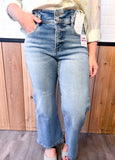 Tummy Control High Rise Cropped Wide Leg Jeans