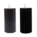 6 In Black Ridged LED Pillar