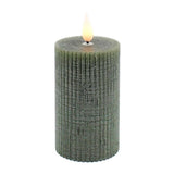4 Inch Green Ridged Led Votive