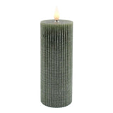 6 Inch Green Ridged Led Votive