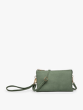 Riley Monogrammable 3 Compartment Crossbody/wristlet | Army Green