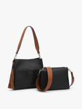 Lyla 2-in-1 Bucket Bag In Black/ Brown