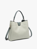 Tati Satchel In Dark Teal/sage