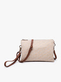 Izzy Diagonal Woven Crossbody In Natural