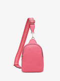 Ellen Guitar Strap Sling Bag In Coral Pink