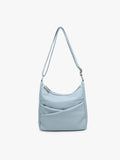 Lillian Compartment Crossbody W/ Pockets In Dusty Blue