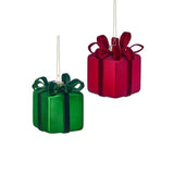 3" Glass Matte Velvet Package Ornament