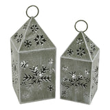 Green Snowflake Cutout Lanterns