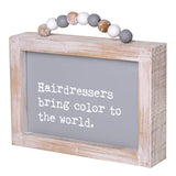 Hairdressers Framed Sign w Beads