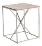 20x20x24 Iron and wood criss cross end  table