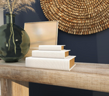Wood Burlap Book Boxes