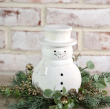 7"h White Terracotta Snowman