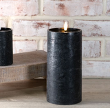 8" H. Wide Black Led Pillar Candle