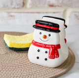 Ceramic Snowman Sponge Holder