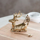 Gold Reindeer S/6 Picks & Holder