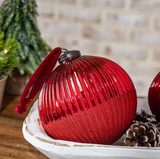 6" Red Glass Ornament