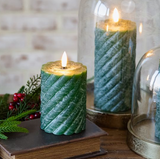 4" Led Green Twist Pillar Candle