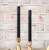 2 Pc Black Led Taper Candle Set