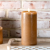 8" H. Wide Caramel Led Pillar Candle