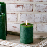 4" Green Led Pillar Candle
