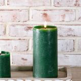 8" H. Wide Green Led Pillar Candle