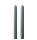 9.75 Inch Dark Green Honeycomb Led Taper Candles