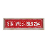 Metal/Wood Embossed Strawberry Sign