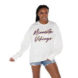 Minnesota Vikings Classic Comeback Oversized Midweight Long Sleeve Tee With Ribbed Neckline And Cuff